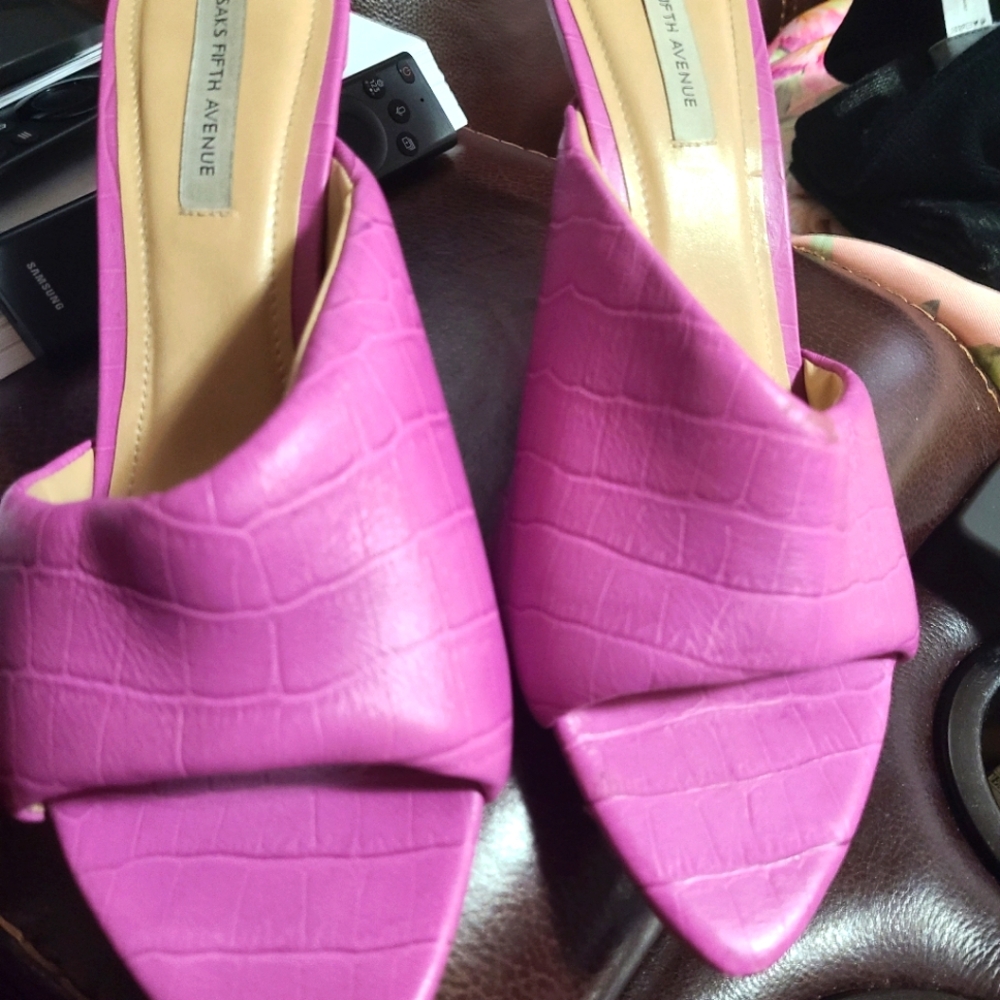 Sax Fifth Avenue leather mules